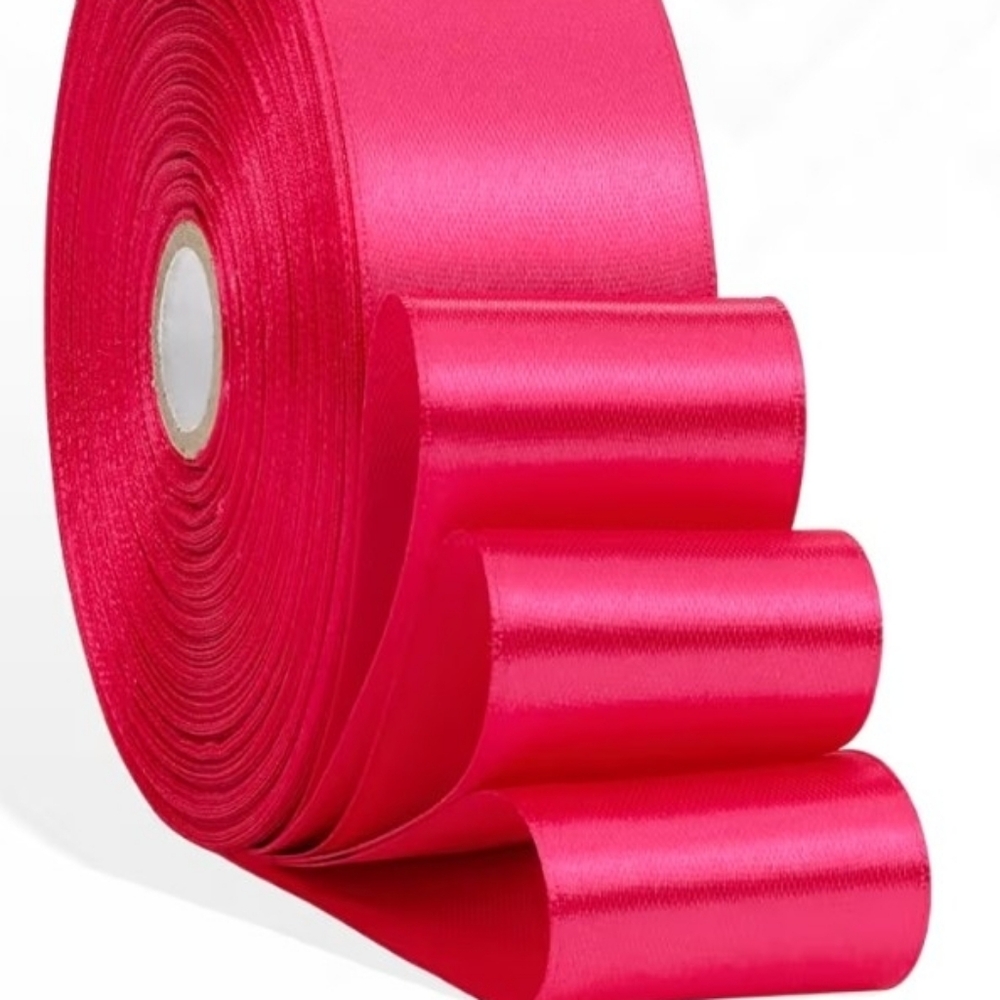 *(5 Yards of Socking Pink Double Face Satin Ribbon 2.5 Inches Wide)*